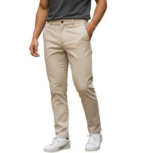 Haggar Black Label Dress Pants Mens 34x30 Khaki Slim Fit Corporate Chic